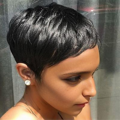 kurze Perücken kurze Pixie-Perücken für schwarze Frauen kurze Perücken Pixie-Cut-Perücken für Afroamerikaner Burgund kurze Pixie-Perücken