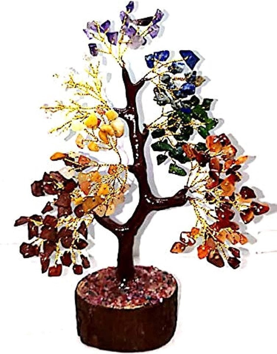 Chakra Edelsteen Boom voor Positieve Energie en Wellness - 25 cm Crystal Healing en Feng Shui Accessoire