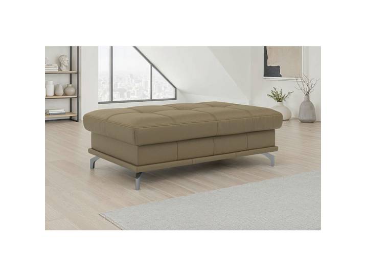 Sit & More Hocker Costello E, Olivgrün, Metall, Echtleder, Nappaleder, rechteckig, 133x47x72 cm, Wohnzimmer, Hocker, Sitzhocker