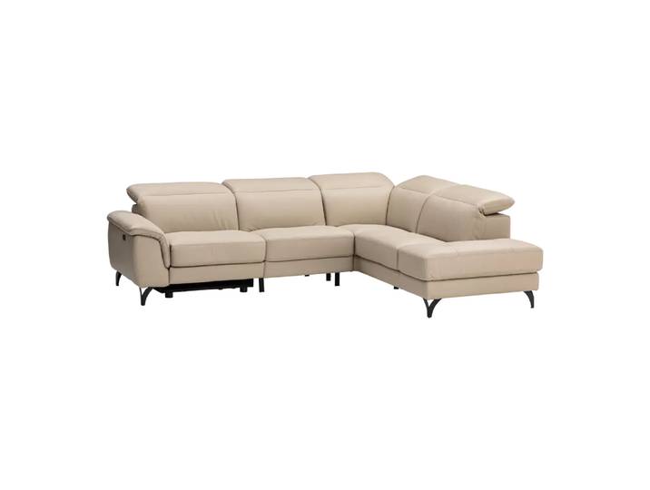 Ecksofa Venus, Johann Jakob, crème, Leder