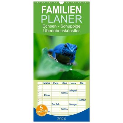 Familienplaner 2027 - Echsen - Schuppige Überlebenskünstler mit 5 Spalten (Wandkalender, 21 x 45 cm) CALVENDO