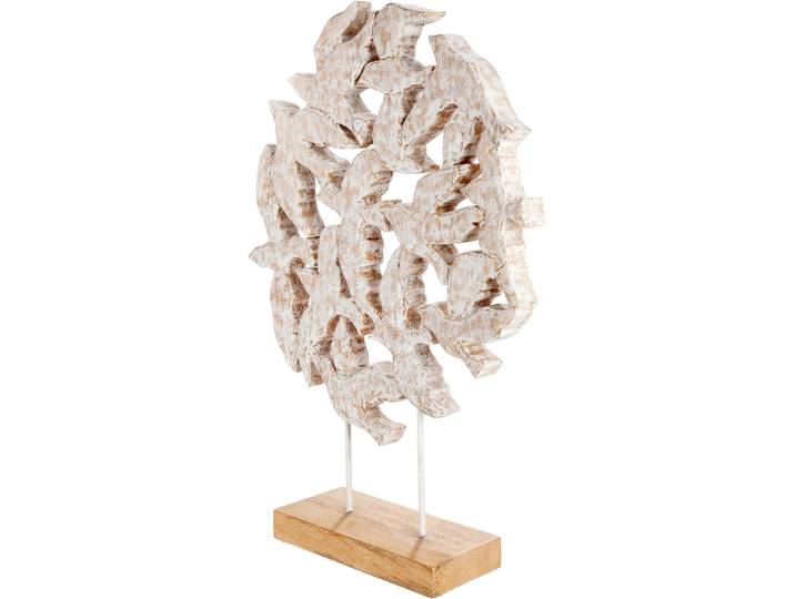Skulptur GILDE Standrelief rund Gull naturfarben , beige (naturfarben), B:40cm H:56cm T:10cm, Mangoholz, Dekofiguren, Skulptur, Maritim Küste Strand Meer Möwe Nordsee Ostsee