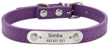 Uplifted Finds Heritage Elite Personalized Vegan Leather Collar purple xxs