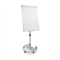 Relaxdays Flipchart Whiteboard, magnetisch, höhenverstellbar, Rollen, Stifte-Ablage, Alu-Rahmen, HxB: 100x70 cm, weiß