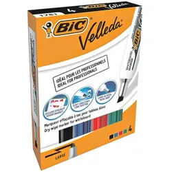 BIC 4er-Pack Whiteboard Marker »Velleda 1781« grau