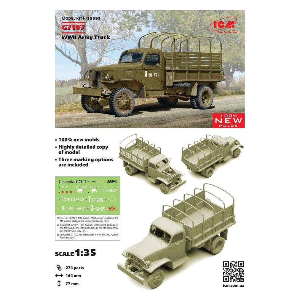 ICM G7107, WWII Army Truck (100% new molds) (35593)