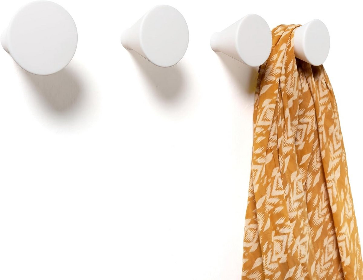 Moderne en minimalistische wandkapstok met verborgen bevestiging in mat wit
