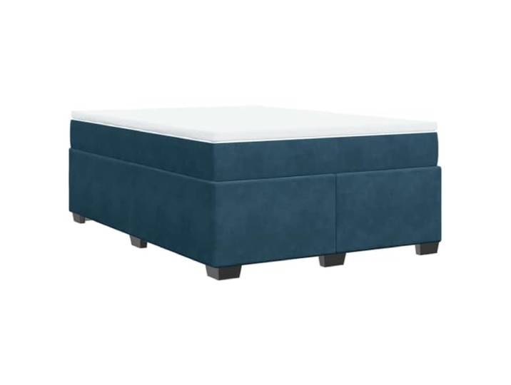 PUGYNBK Boxspringbett, Samt, Dunkelblau, 160 x 200 cm Mit Taschenfederkernmatratze, atmungsaktiver Matratzenschoner, Latten und stabilen Beinen