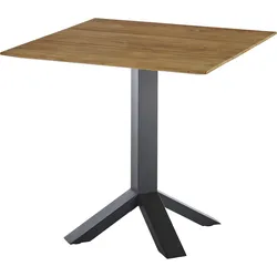 Diamond Garden Tisch SHEFFIELD 80 x 80 cm, Edelstahl Dunkelgrau / Recycled Teak