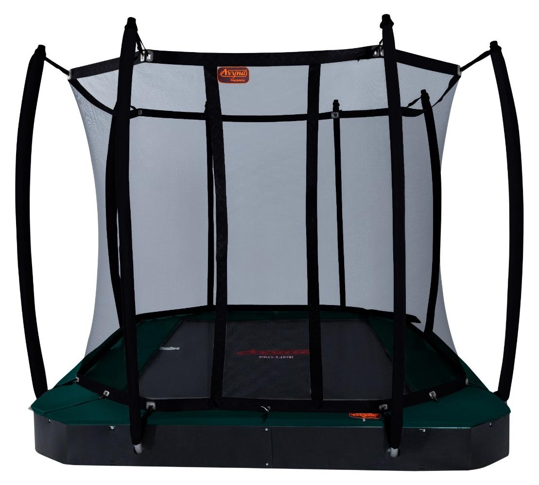 Avyna Trampolin FlatLevel 380x255 (238) mit Netz | Grün