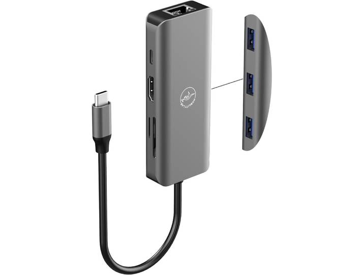 Hub USB-C vers HDMI / 3 x USB-A / USB-C / RJ45 / Micro SD ML