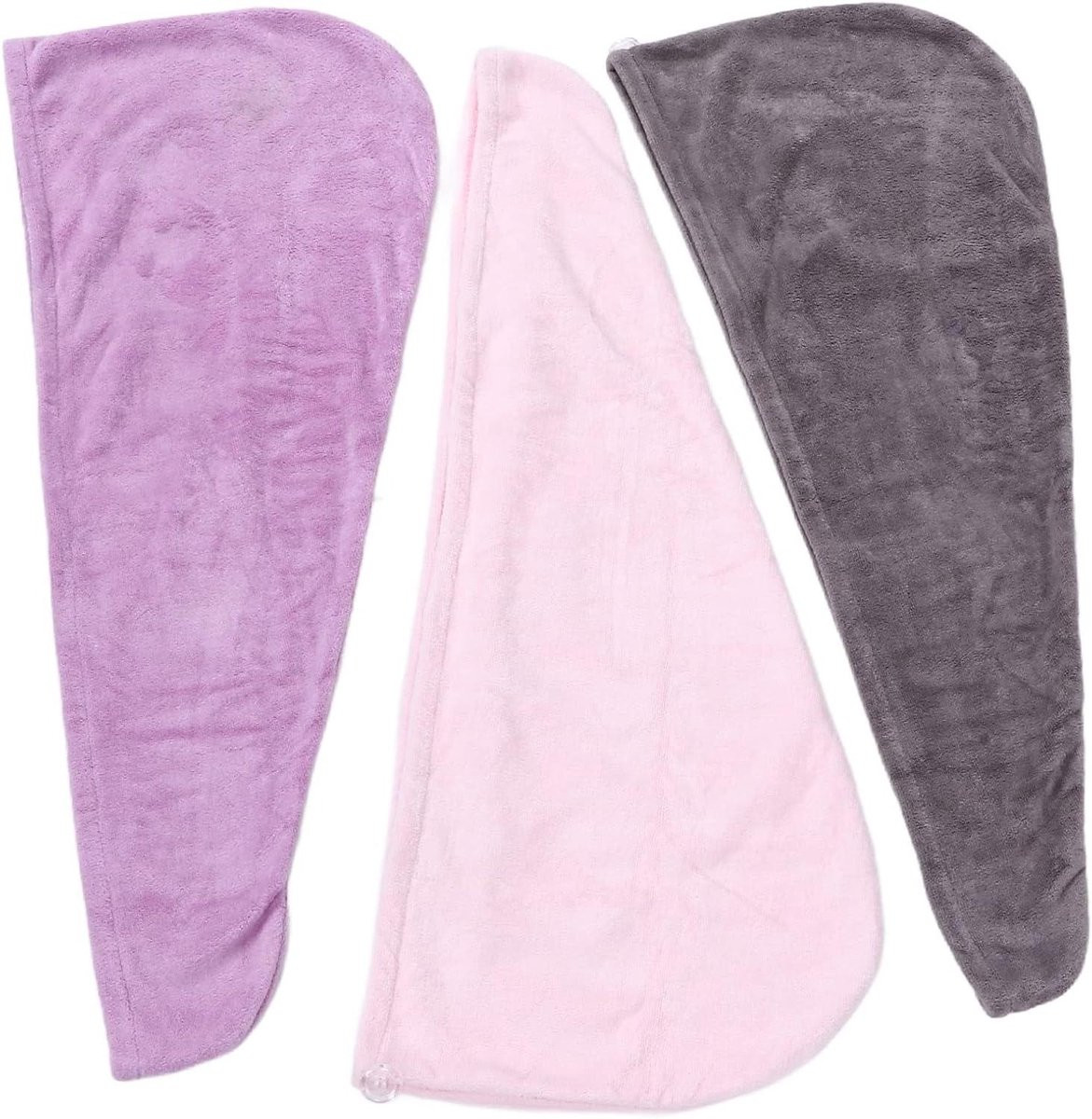 Haarwikkel Set van 3 stuks - Microvezel Handdoeken voor snel droog haar - Diverse kleuren