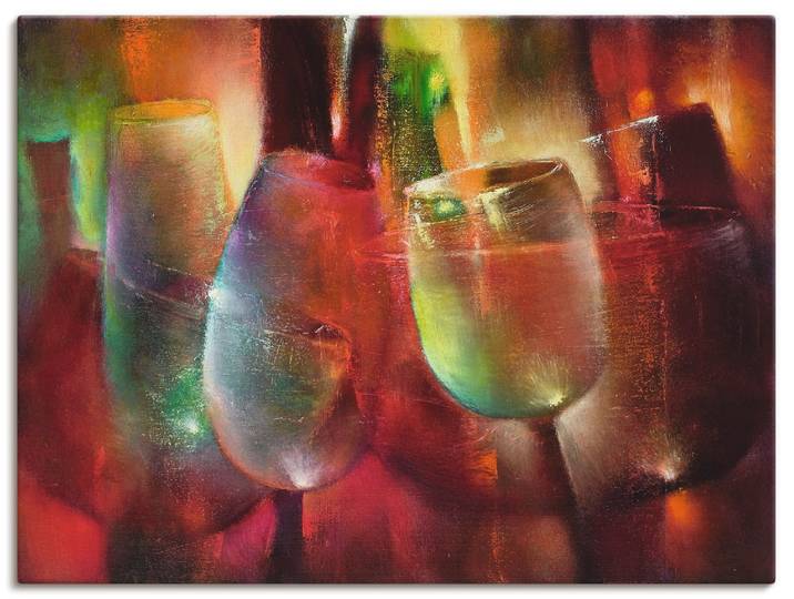 Leinwandbild ARTLAND Zu später Stunde II , bunt (farbe bild(er): bunt), B:120cm H:90cm, Bilder, Leinwandbild, auf Holzrahmen gespannt