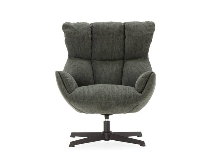 Fauteuil en tissu matelassé avec pieds en métal noir h89 cm