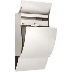 Burg Wächter, Briefkasten, Briefkasten Opera 3755 Höhe 594 mm Breite 370 mm Tiefe 155 mm Edelstahl Edelstahl DIN C4