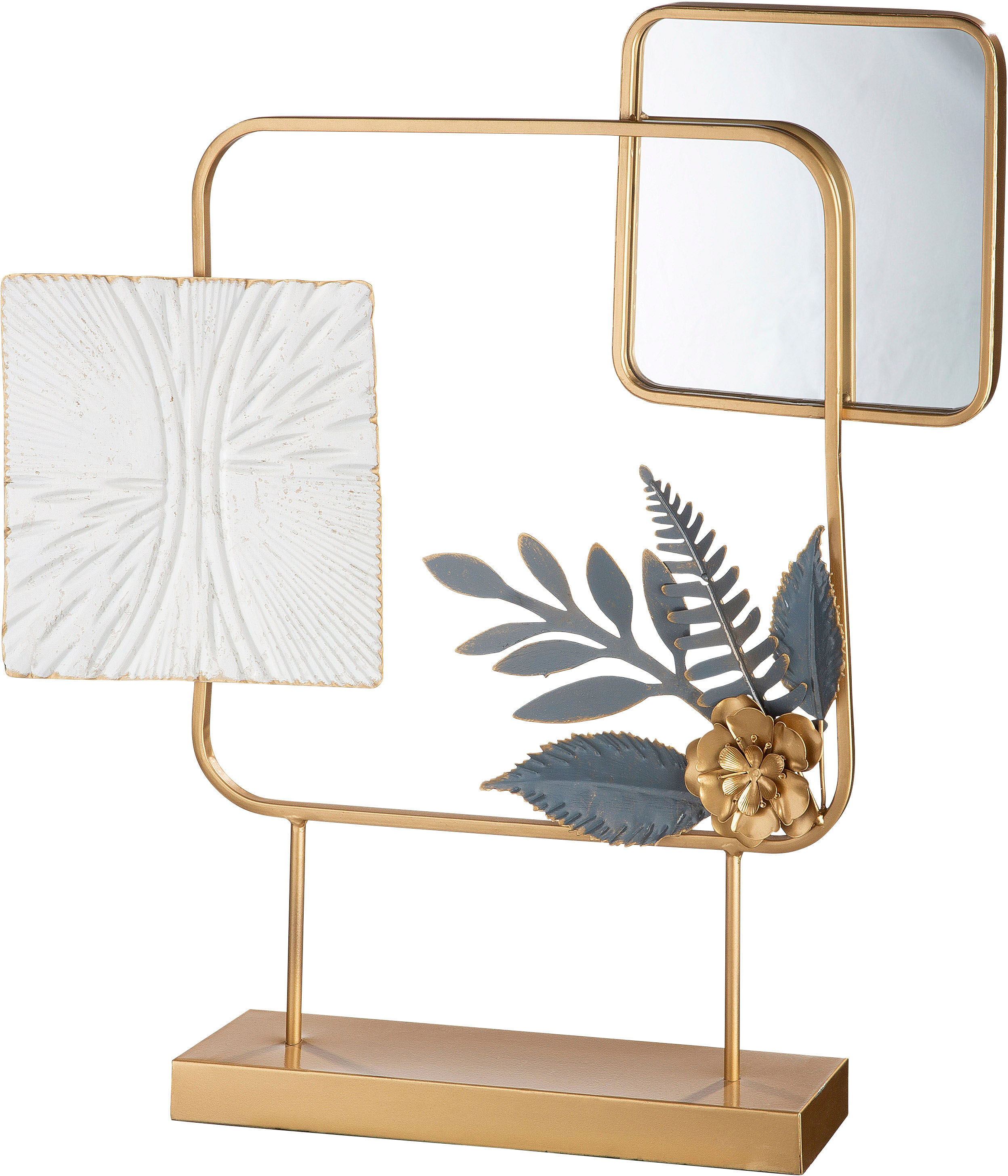 Wanddekoobjekt CASABLANCA BY GILDE "Standrelief Belize", gold (goldfarben), B:57cm H:60cm T:9cm, Metall, Wanddekoobjekte, Wanddekoobjekt goldfarben B/H/T: 57cm x 60cm x 9cm