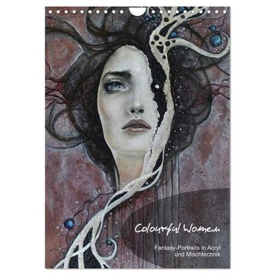 Colourful Women - Fantasy-Frauenportraits in Acryl und Mischtechnik (Wandkalender 2026 DIN A4 hoch), CALVENDO Monatskalender
