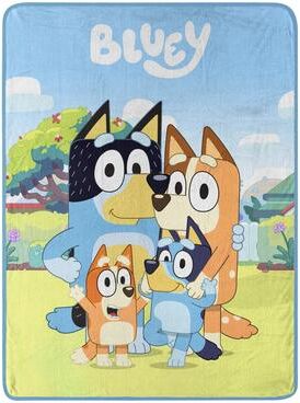 Bluey Family Photo Micro Raschel Throw Blanket