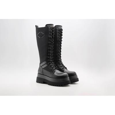 Stiefel REPLAY "ANY REBEL", Damen, Gr. 38, Varioschaft, schwarz, Lederimitat, unifarben, Schuhe Stiefel, Plateaustiefel, Schnürstiefel mit Logoschriftzug