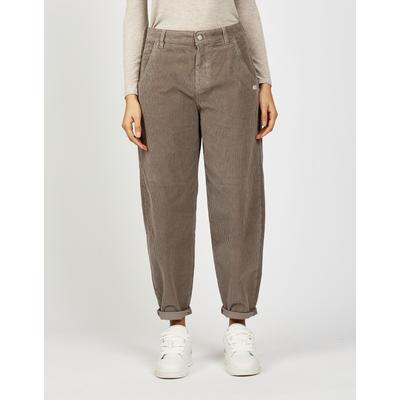 Cordhose GANG "94VIA", Damen, Gr. 31, N-Gr, beige (light taupe), Cord, Obermaterial: 98% Baumwolle, 2% Elasthan, regular fit knöchellang, Hosen Cordhose, im Balloon Fit, hohe Taille