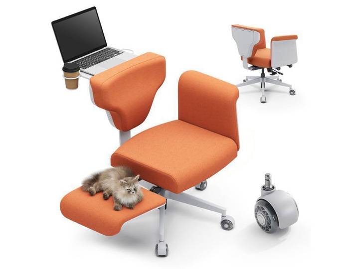 Chaise Multi-postures NEWTRAL FF-O Freedom-X Avec Accoudoirs - Orange