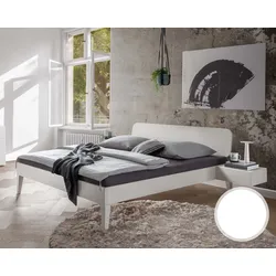 Massivholz »Los Angeles XVIII« Buche Weiß Massivholzbett 200x200 cm / 29 cm