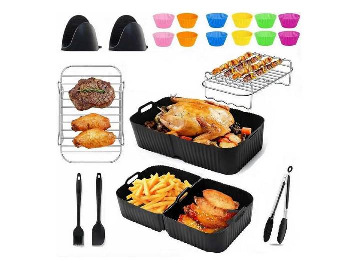 LuxusKollektion Silikonform Silikon Backform Set 3-tlg. für Heißluftfritteuse 10.4L, (1-tlg)