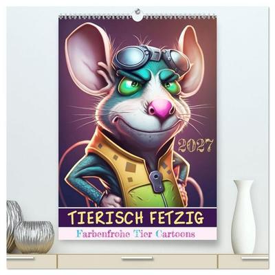 Tierisch fetzig (hochwertiger Premium Wandkalender 2027 DIN A2 hoch), Kunstdruck in Hochglanz