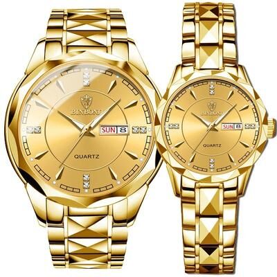 Modern Mode Marketplace Luxury Stainless Steel Lover Watches Couple Watches For Man And Woman Valentines Day Gift Luxury Stainless Steel Lover Watches Couple Watches For Man And Woman Valentines Day Gift Gold