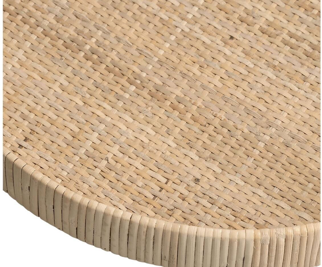 Tablett ZELLER PRESENT "Nature", beige (natur), H:5cm Ø:40cm, Rattan, Tabletts, Tablett natur Ø 40cm