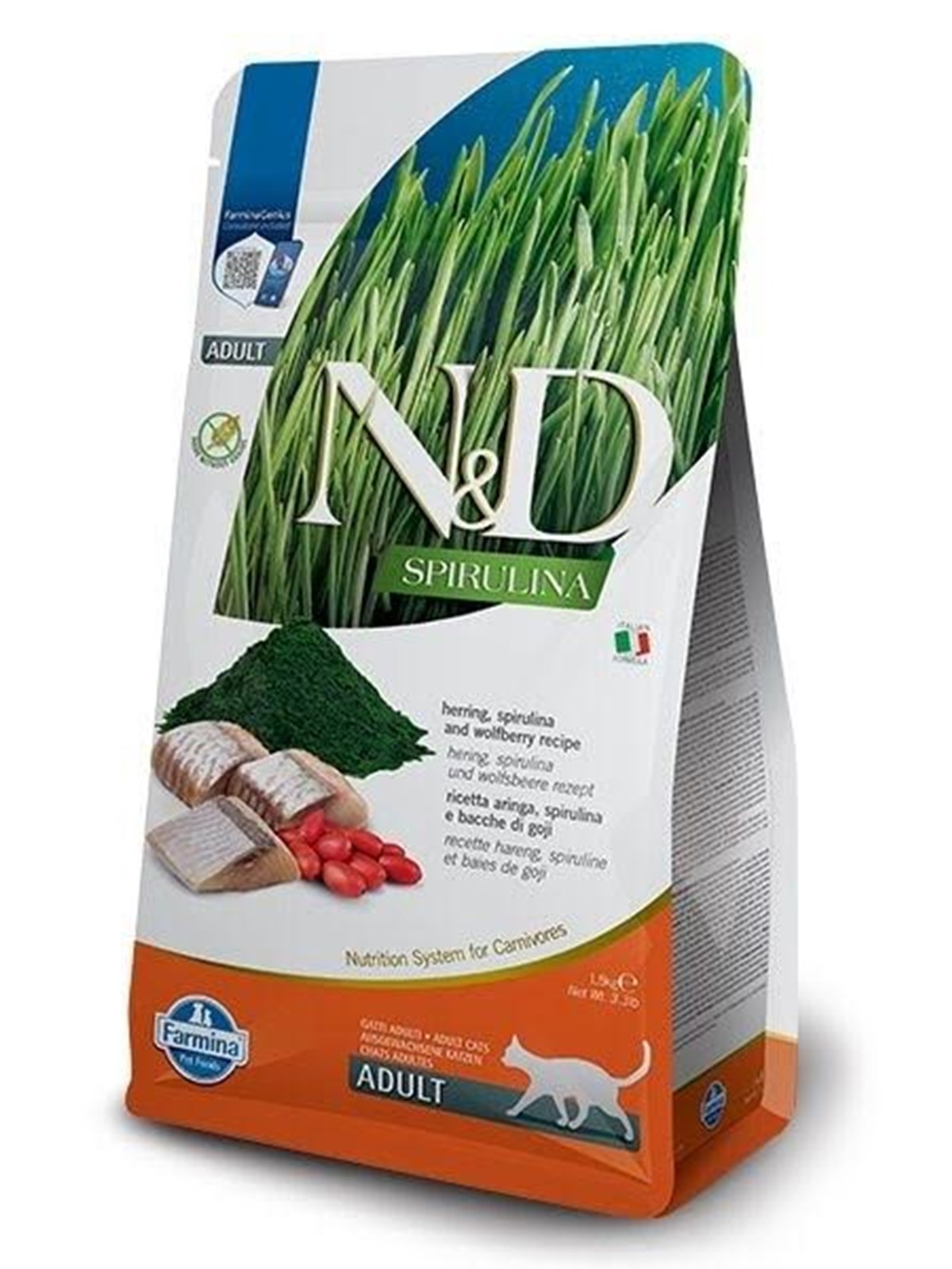 Farmina N&D Spirulina Herring - Trockenfutter für Katzen - 1.5 kg