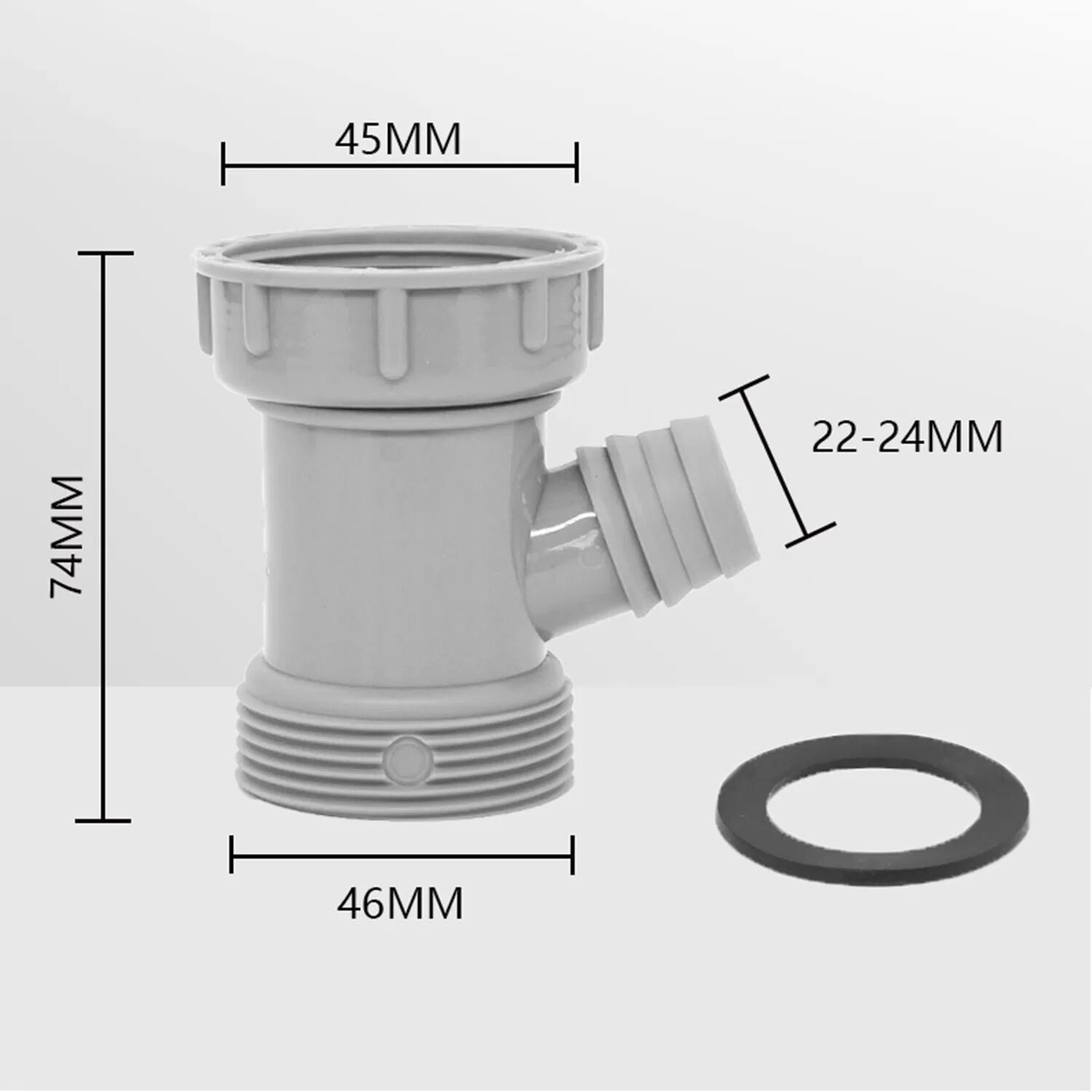 INF Lösung für den Abfluss von Küchenspülen – 45-mm-T-Verbindungsstück mit einem Schlitz