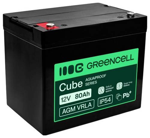 Green Cell GC-AGM12V80AH-H Bleiakku Blei-Vlies (AGM) 80Ah 12V 1St.
