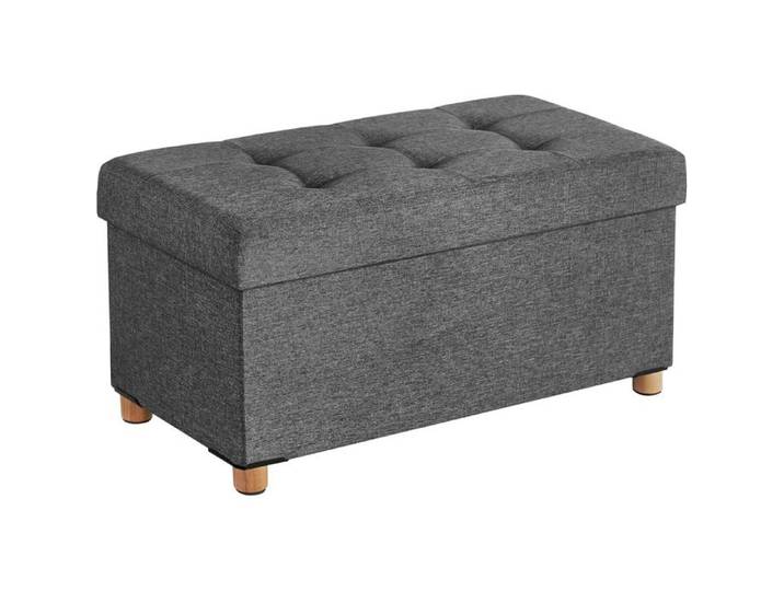 Banc pouf de rangement rembourré gris foncé - Réf. VK8681847470229