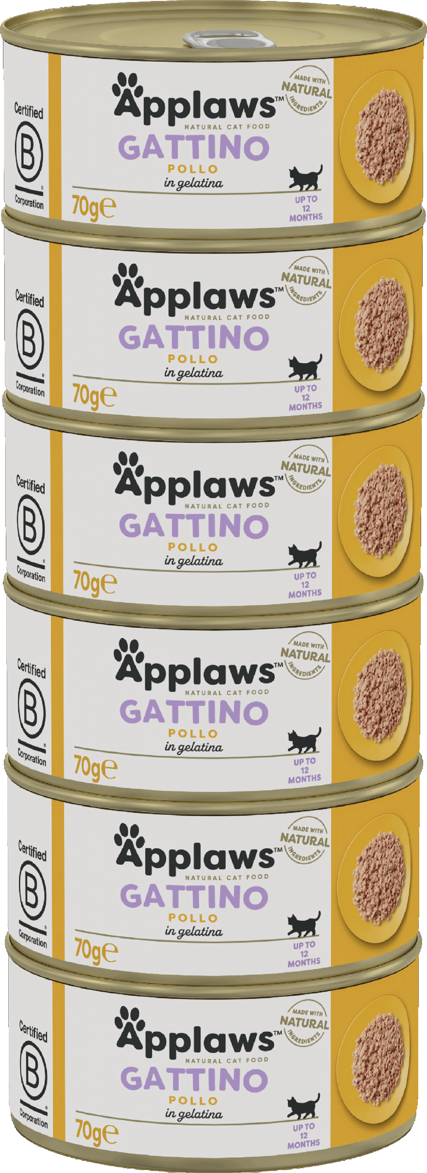 Applaws Kitten Lattina Multipack 6x70G POLLO