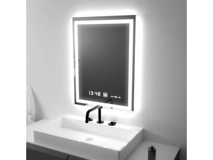 Miroir de Salle de Bain Alessandro Design Rectangulaire 45x60 Desembuage Thermometre Gradable