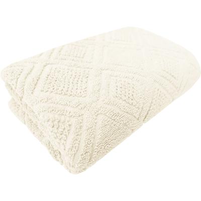 Badetuch FRAMSOHN FROTTIER "Mosaik Duschtuch", weiß (beige, sanftes weiß), B:75cm L:150cm, Frottier, Obermaterial: 100% Baumwolle, Handtücher, Badetuch, gemustert, fein gewalkter Feinzwirn, hergestellt in Österreich
