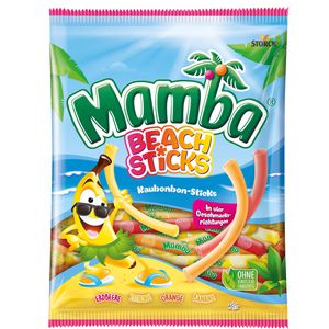 Mamba Kaubonbons Beach Sticks, mit Fruchtgeschmack, 14 Stück, 160 g