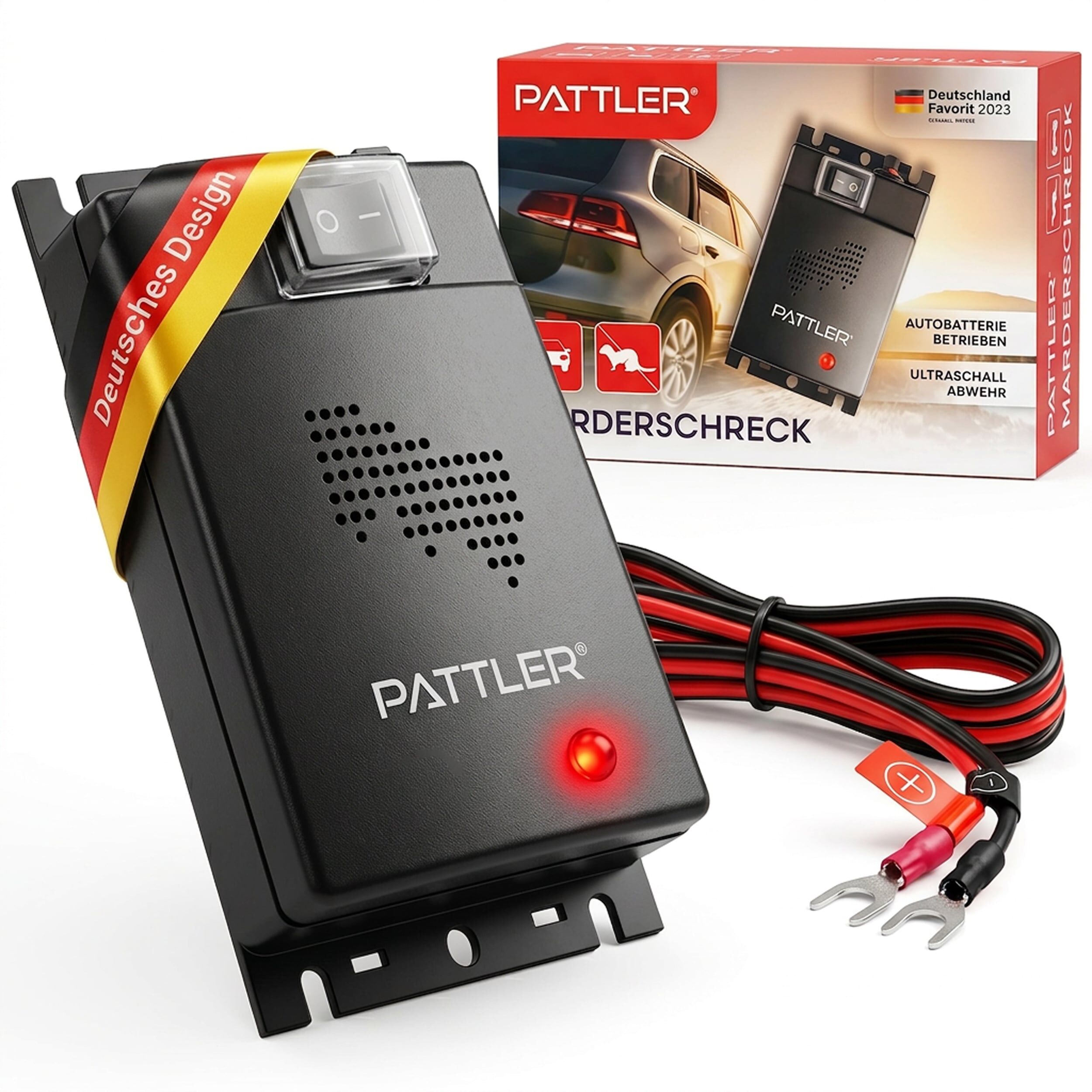 Ultraschall-Tierabwehr PATTLER "Marderschreck 12 Volt fürs Auto", schwarz, Kunststoff, Tierfernhaltegeräte, Ultraschall-Tierabwehr, 1 Gerät