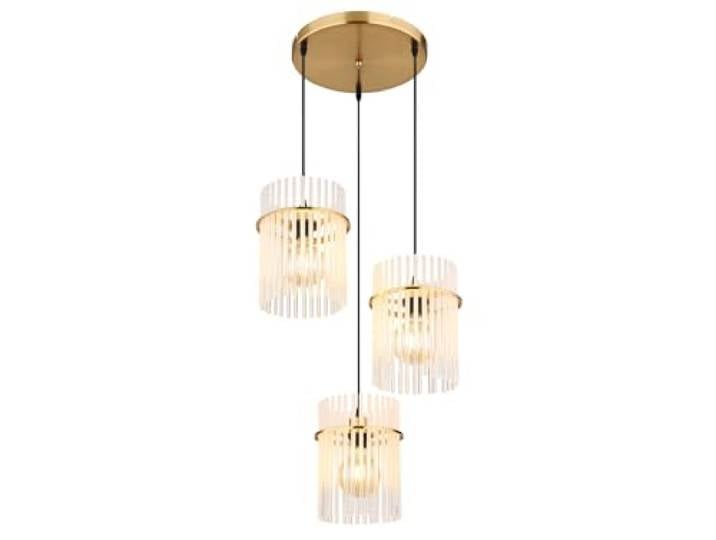 GLOBO Plafonnier Cluster doré avec trois abat-jours en verre\, diamètre 47 cm