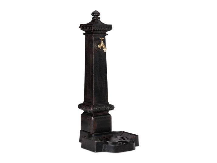 Standbrunnen Antik Säule XXL Dunkelbraun-Gold