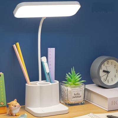 Evergreen Home Goods LED Multi Function Pen Holder Desk Lamp, With USB Connection For Phone Charging, Adjustable Brightness batteries Included