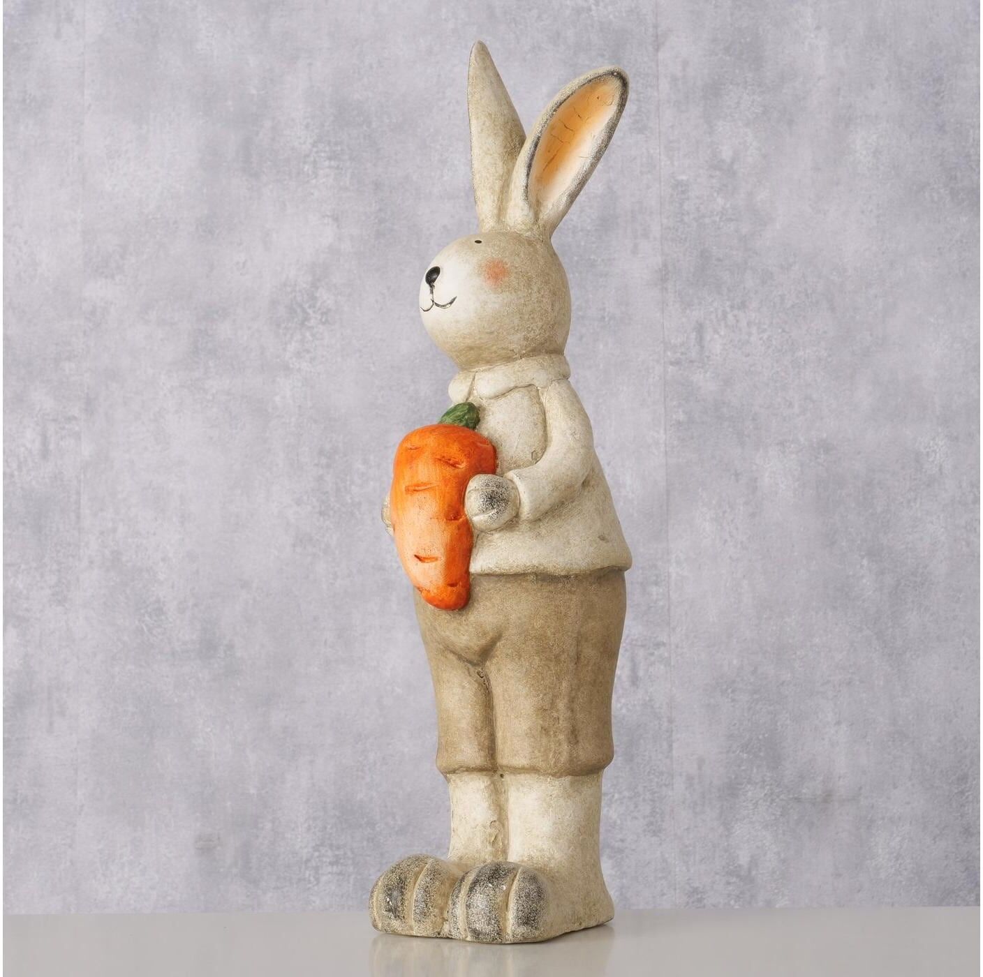 Osterhase BOLTZE "Jefferson 41.5 cm", beige (mehrfarbig), B:12cm H:41,5cm, Keramik, Dekofiguren, Osterhase mehrfarbig B/H/T: 12cm x 41,5cm