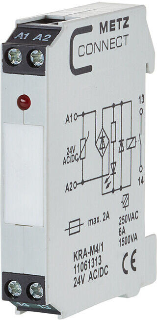 BTR NETCOM Bloc de connexion 1S KRA-M4/1 24AC/DC ; Metz Connect (11061313)