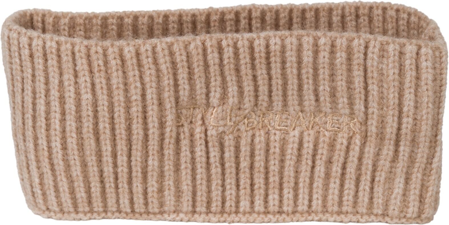 Stirnband STYLEBREAKER "Strick Stirnband Rippenmuster", Damen, braun (hellbraun), Obermaterial: 100% Polyester PES., Modisch, Mützen Stirnband