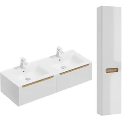 BADMÖBEL 120cm Livia 2er-Set Weiß