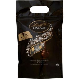 Lindt Pralinen Lindor Extra Dunkel 70%, 78 Stück, einzeln verpackt, 1 kg