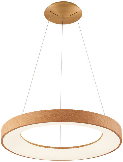 Azzardo 1 - Light LED Wagon Wheel Pendant Wood 6.2cm H x 38cm W x 38cm D