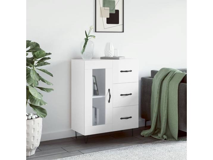 vidaXL Sideboard blanc brillant 69\,5x34x90 cm Bois composite