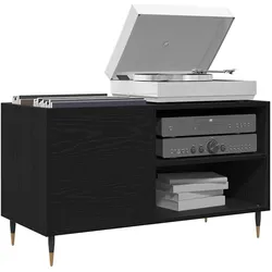 vidaXL Qudenberg (Platten), CD- & Schallplatten Aufbewahrung, Schwarz